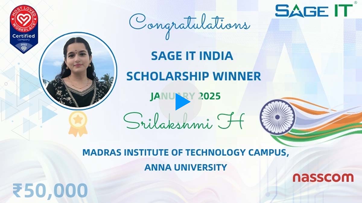 Sage IT India Scholarship Winner January 2025