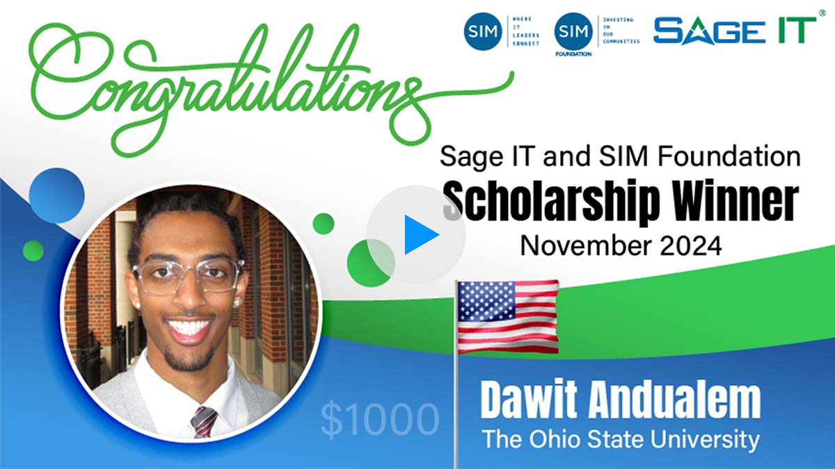 Sage IT & SIM Foundation USA Scholarship Winner November 2024